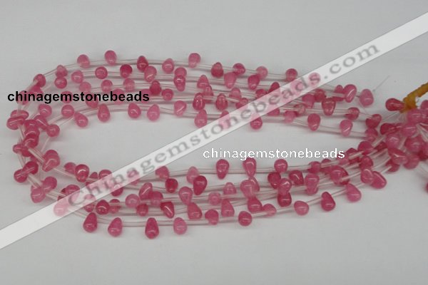 CCN434 15.5 inches Top-drilled 6*9mm teardrop candy jade beads