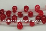 CCN437 15.5 inches Top-drilled 6*9mm teardrop candy jade beads