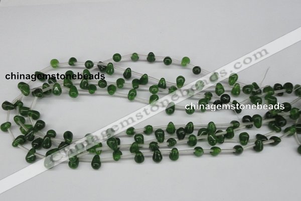 CCN439 15.5 inches Top-drilled 6*9mm teardrop candy jade beads