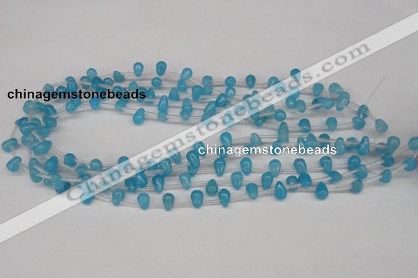 CCN440 15.5 inches Top-drilled 6*9mm teardrop candy jade beads