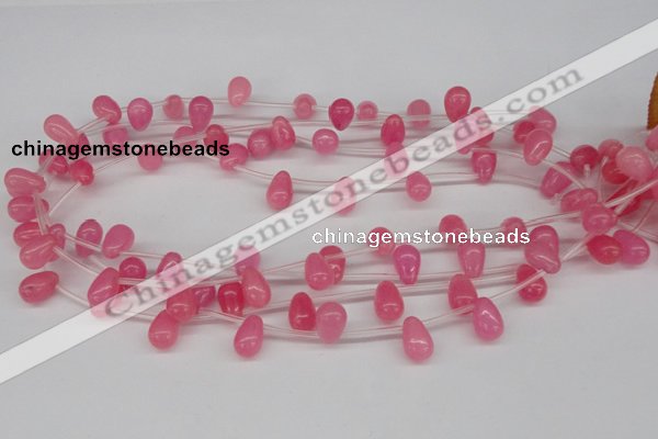 CCN450 15.5 inches Top-drilled 8*12mm teardrop candy jade beads