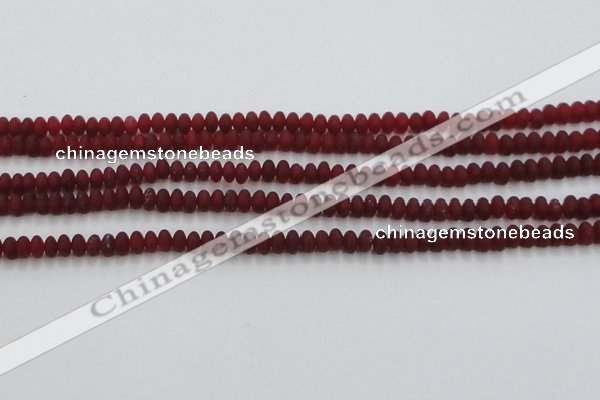 CCN4502 15.5 inches 3*5mm rondelle matte candy jade beads