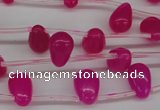 CCN451 15.5 inches Top-drilled 8*12mm teardrop candy jade beads