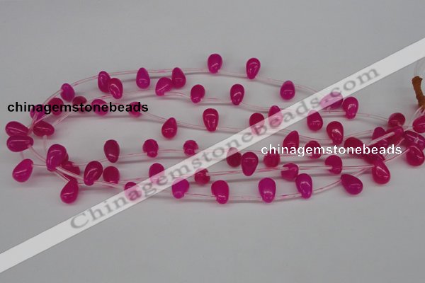 CCN451 15.5 inches Top-drilled 8*12mm teardrop candy jade beads