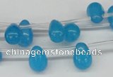 CCN457 15.5 inches Top-drilled 8*12mm teardrop candy jade beads