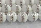 CCN4601 15.5 inches 8mm round candy jade with rhinestone beads