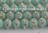 CCN4610 15.5 inches 6mm round candy jade with rhinestone beads