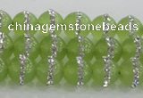 CCN4621 15.5 inches 8mm round candy jade with rhinestone beads