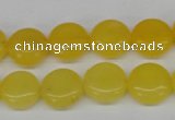 CCN475 15.5 inches 12mm flat round candy jade beads wholesale