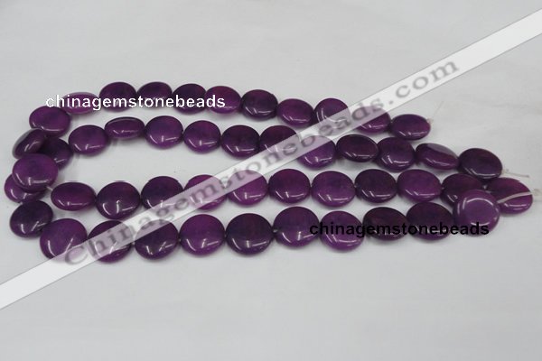 CCN491 15.5 inches 16mm flat round candy jade beads wholesale