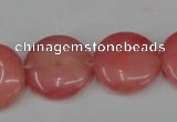 CCN495 15.5 inches 20mm flat round candy jade beads wholesale