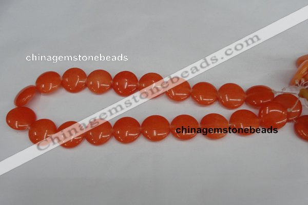 CCN496 15.5 inches 20mm flat round candy jade beads wholesale