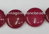 CCN497 15.5 inches 20mm flat round candy jade beads wholesale