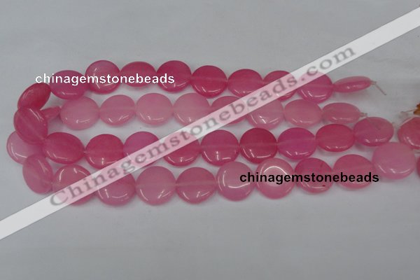 CCN498 15.5 inches 20mm flat round candy jade beads wholesale