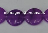 CCN501 15.5 inches 20mm flat round candy jade beads wholesale