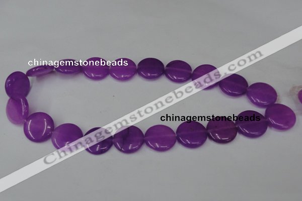 CCN501 15.5 inches 20mm flat round candy jade beads wholesale