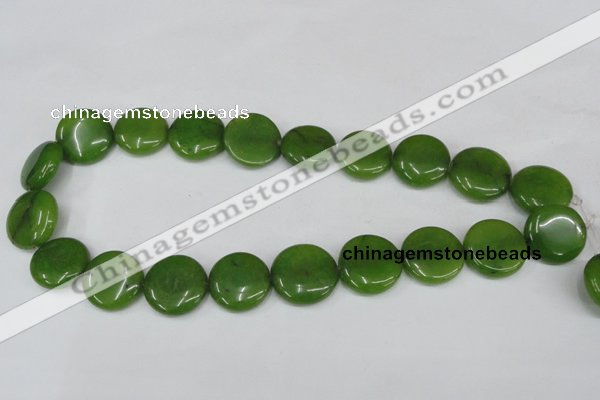 CCN502 15.5 inches 20mm flat round candy jade beads wholesale