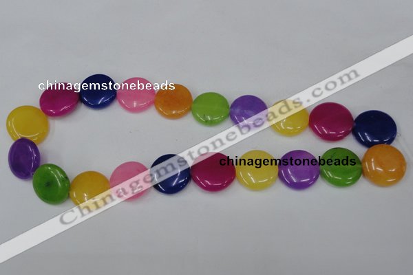 CCN504 15.5 inches 20mm flat round candy jade beads wholesale