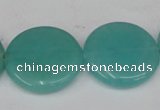 CCN507 15.5 inches 25mm flat round candy jade beads wholesale