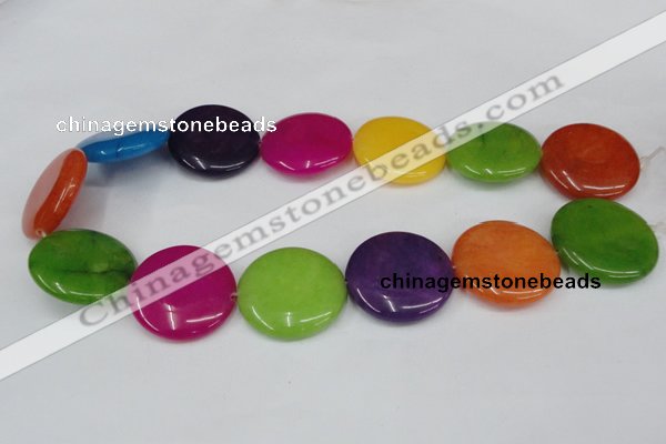 CCN510 15.5 inches 30mm flat round candy jade beads wholesale