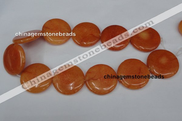 CCN511 15.5 inches 35mm flat round candy jade beads wholesale