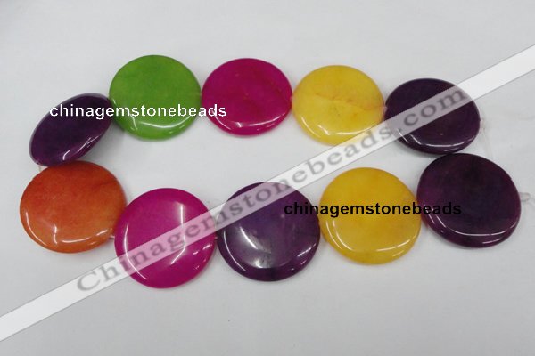 CCN512 15.5 inches 40mm flat round candy jade beads wholesale