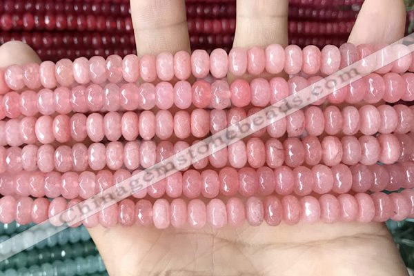 CCN5139 15 inches 5*8mm faceted rondelle candy jade beads