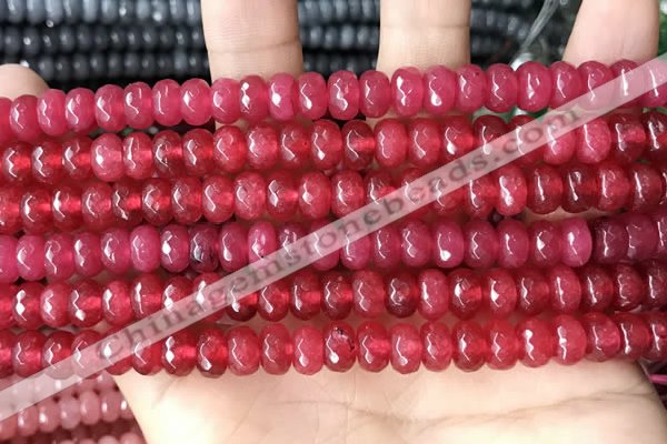 CCN5143 15 inches 5*8mm faceted rondelle candy jade beads