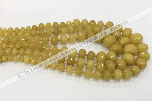 CCN5170 5*8mm - 14*20mm faceted rondelle candy jade graduated beads