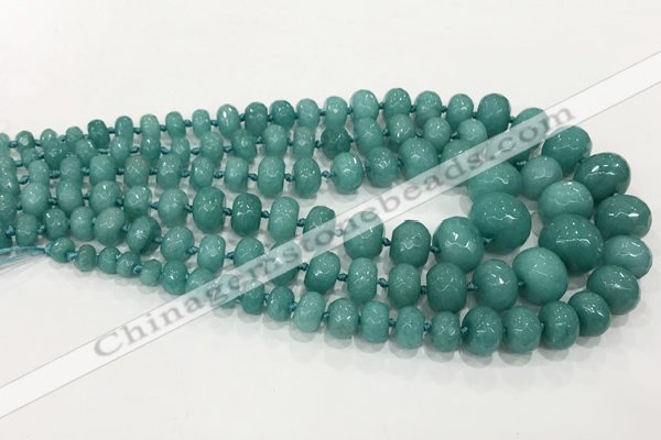 CCN5173 5*8mm - 14*20mm faceted rondelle candy jade graduated beads