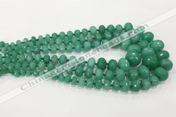 CCN5174 5*8mm - 14*20mm faceted rondelle candy jade graduated beads