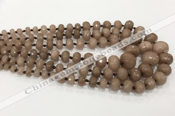 CCN5175 5*8mm - 14*20mm faceted rondelle candy jade graduated beads