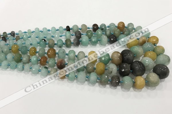 CCN5178 5*8mm - 14*20mm faceted rondelle candy jade graduated beads