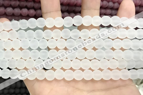 CCN5570 15 inches 8mm round matte candy jade beads Wholesale