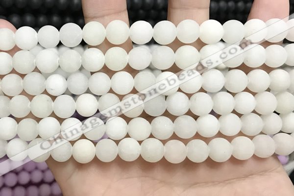 CCN5574 15 inches 8mm round matte candy jade beads Wholesale