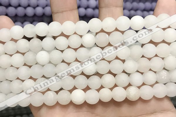 CCN5575 15 inches 8mm round matte candy jade beads Wholesale