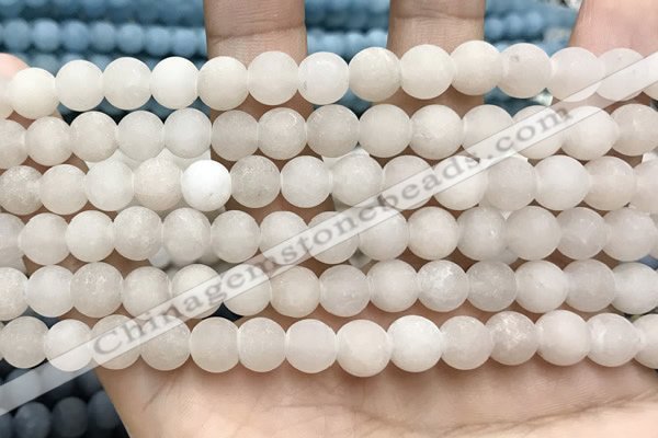 CCN5580 15 inches 8mm round matte candy jade beads Wholesale