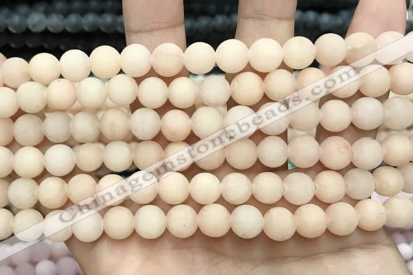 CCN5585 15 inches 8mm round matte candy jade beads Wholesale