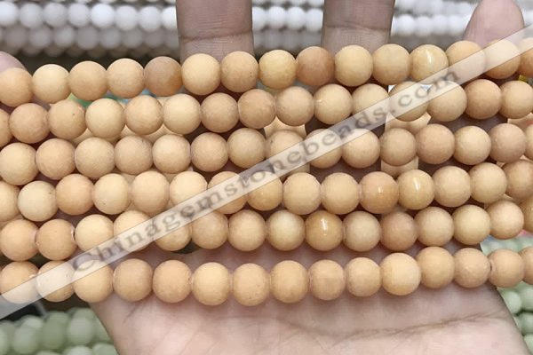 CCN5588 15 inches 8mm round matte candy jade beads Wholesale