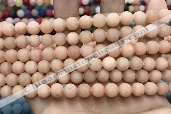 CCN5589 15 inches 8mm round matte candy jade beads Wholesale