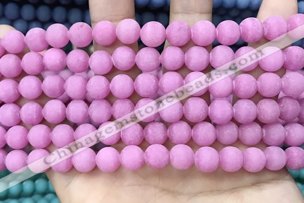 CCN5592 15 inches 8mm round matte candy jade beads Wholesale