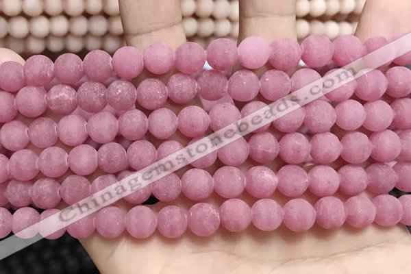 CCN5595 15 inches 8mm round matte candy jade beads Wholesale