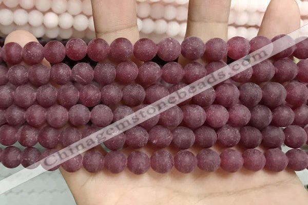 CCN5597 15 inches 8mm round matte candy jade beads Wholesale