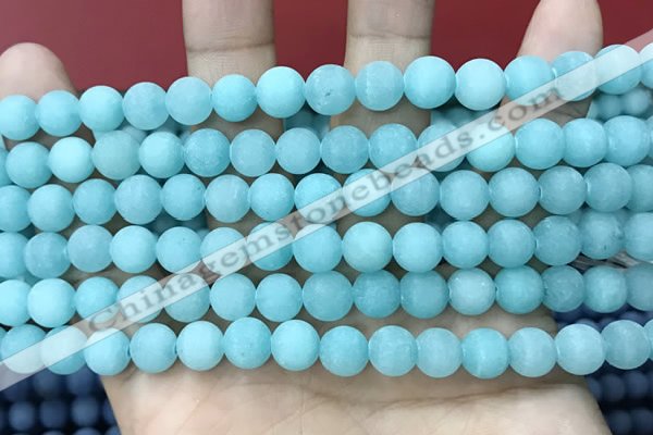 CCN5607 15 inches 8mm round matte candy jade beads Wholesale