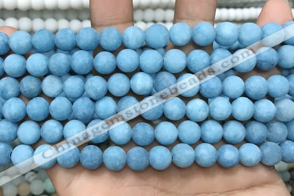 CCN5611 15 inches 8mm round matte candy jade beads Wholesale