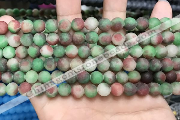 CCN5623 15 inches 8mm round matte candy jade beads Wholesale