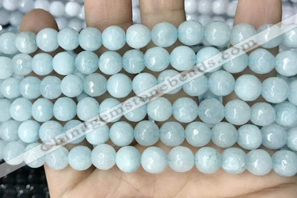 CCN5653 15 inches 8mm faceted round candy jade beads