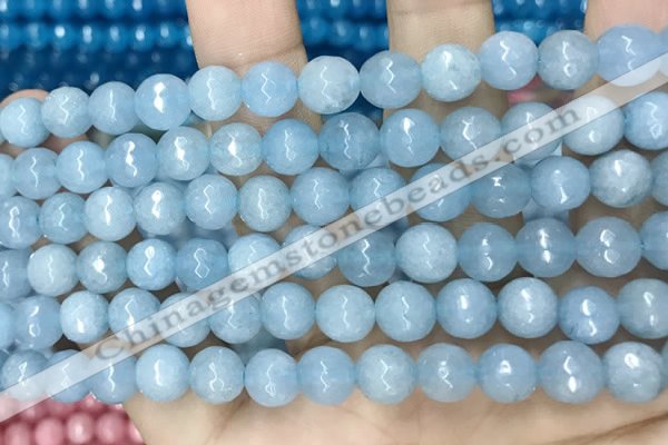 CCN5654 15 inches 8mm faceted round candy jade beads