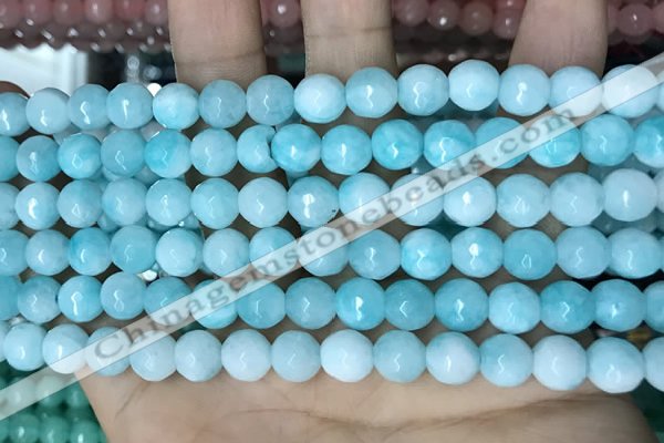 CCN5655 15 inches 8mm faceted round candy jade beads