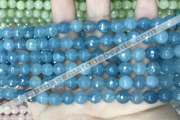 CCN5657 15 inches 8mm faceted round candy jade beads